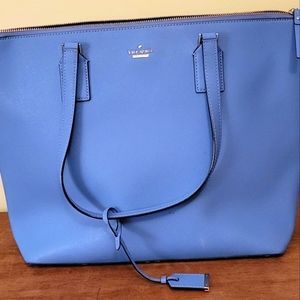 Kate Spade 12x17 light blue leather tote